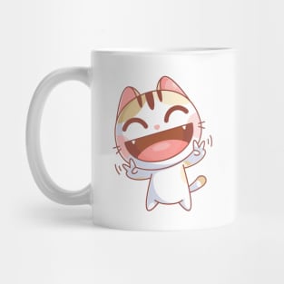 Cute cat is laughing Mug